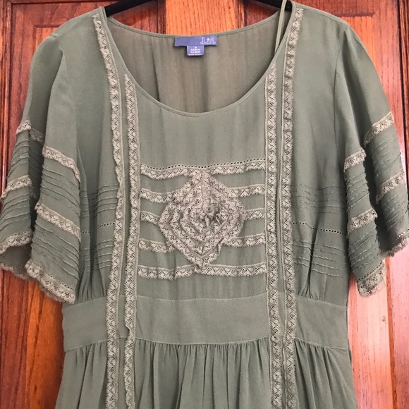 Green S/S Prairie Dress - Picture 3 of 4